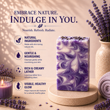 Load image into Gallery viewer, Lavender Flowers Soap Bar | Handmade Lavender Bath Soap & Moisturizing Body Bar