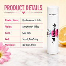 Load image into Gallery viewer, Pink Lemonade Lip Balm – Fresh Lemon, Sweet Sugar & Strawberry Moisturizing Lip Balm, Unsweetened, 0.15 oz