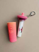 Load image into Gallery viewer, Coffee Cup Tumbler Style Lip Balm Holder Keychain
