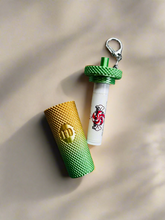 Load image into Gallery viewer, Coffee Cup Tumbler Style Lip Balm Holder Keychain
