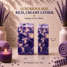 Load image into Gallery viewer, Lavender Flowers Soap Bar | Handmade Lavender Bath Soap &amp; Moisturizing Body Bar
