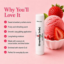 Load image into Gallery viewer, Strawberry Sorbet Lip Balm – Sweet Strawberry Moisturizing Lip Balm, Smooth Non-Greasy Lip Care, 0.15 oz
