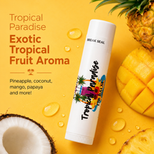 Load image into Gallery viewer, Tropical Paradise Lip Balm – Exotic Tropical Fruit Moisturizing Lip Balm, Pineapple, Coconut, Mango &amp; More, 0.15 oz
