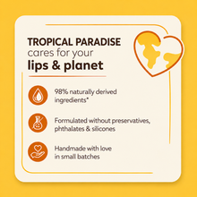 Load image into Gallery viewer, Tropical Paradise Lip Balm – Exotic Tropical Fruit Moisturizing Lip Balm, Pineapple, Coconut, Mango &amp; More, 0.15 oz

