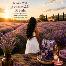 Load image into Gallery viewer, Lavender Flowers Soap Bar | Handmade Lavender Bath Soap &amp; Moisturizing Body Bar
