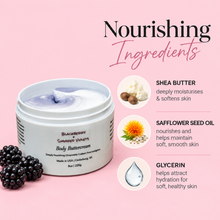 Load image into Gallery viewer, Blackberry &amp; Sugared Violets Body Buttercream – Moisturizing Shea Butter &amp; Safflower Oil, Fruity Floral &amp; Vanilla Scent, 8 oz
