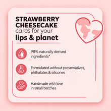 Load image into Gallery viewer, Strawberry Cheesecake Lip Balm – Sweet Strawberry &amp; Creamy Cheesecake Moisturizing Lip Balm, Smooth Non-Greasy Lip Care, 0.15 oz
