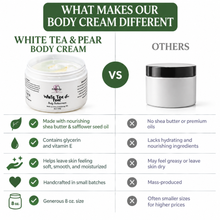 Load image into Gallery viewer, White Tea &amp; Pear Body Buttercream – Moisturizing Shea Butter &amp; Safflower Oil, Citrus &amp; Fruity Scent, 8 oz
